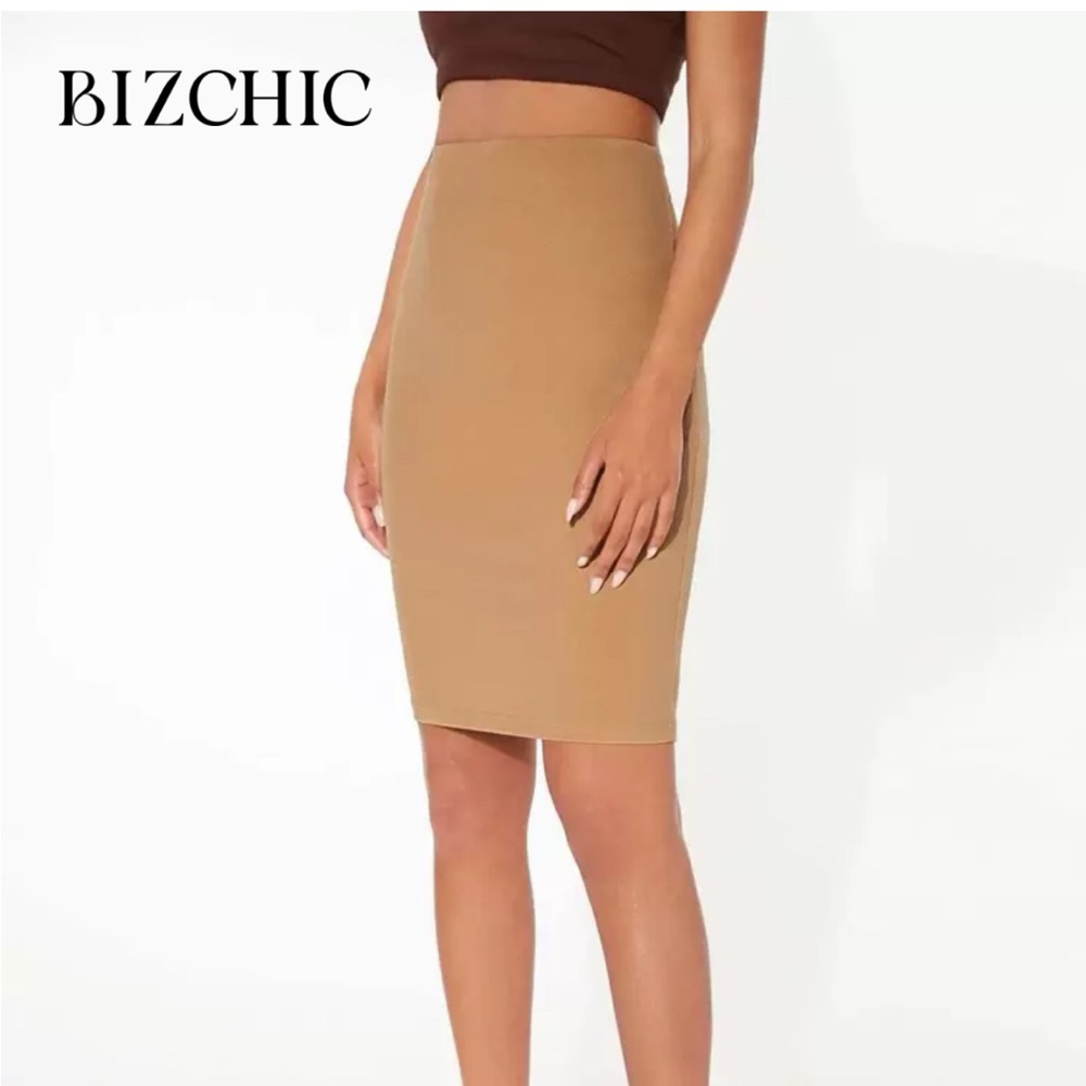 Tan pencil skirt